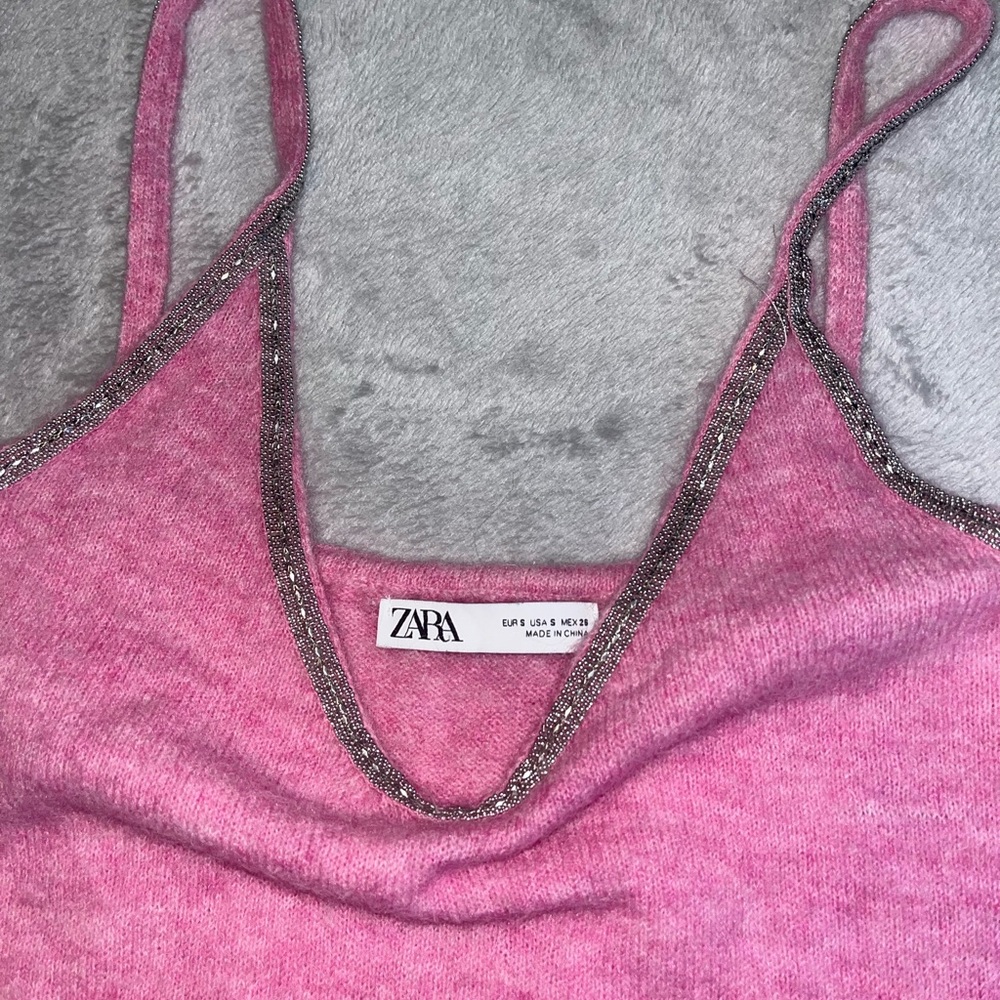 Zara pink knit mini dress